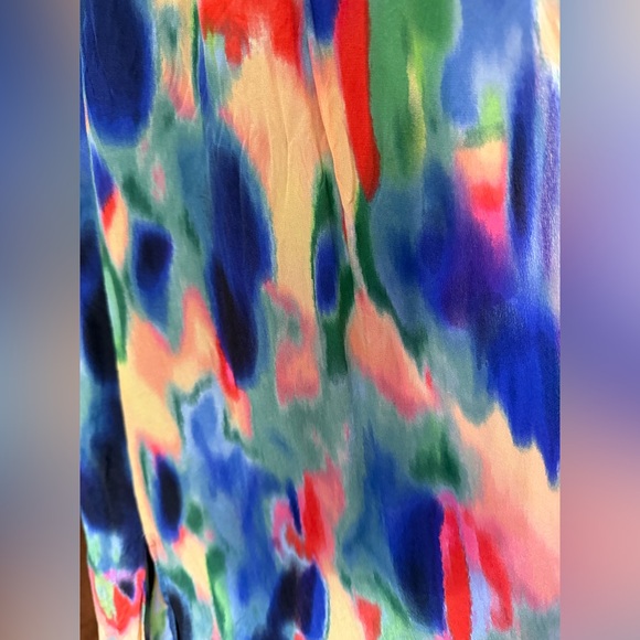 Maeve by Anthropologie Women's Size 2 Aloisia Watercolor Silk Flowy Maxi Dress - Picture 12 of 16